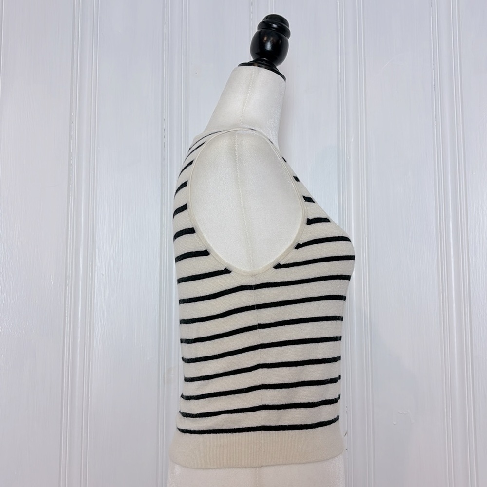 J.CREW Reimagined Striped Cropped Tank – Merino Wool & Linen Blend - Picture 2 of 10